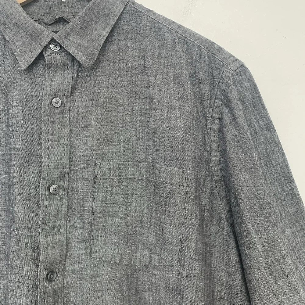 Banana‎ Republic Soft Wash Slim Fit Button Down Shirt Men XL Gray 100% Cotton